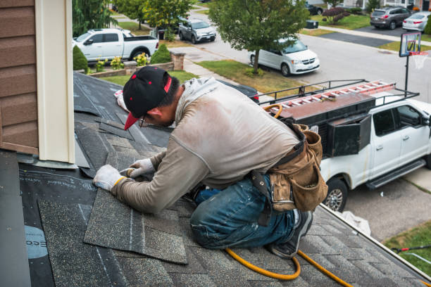 Professional Storm Damage Roof Repair technician working in Lindstrom, MN